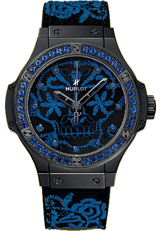 Replica Hublot BRODERIE SUGAR SKULL FLUO COBALT BLUE 343.CL.6590.NR.1201 watch